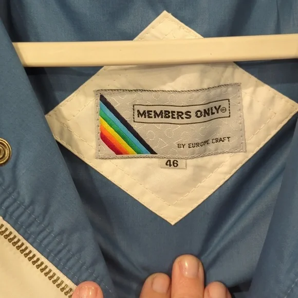 Vintage Members Only Jacket‎ size 46 White Blue 3 in 1 Convertible Vest - Picture 6 of 16